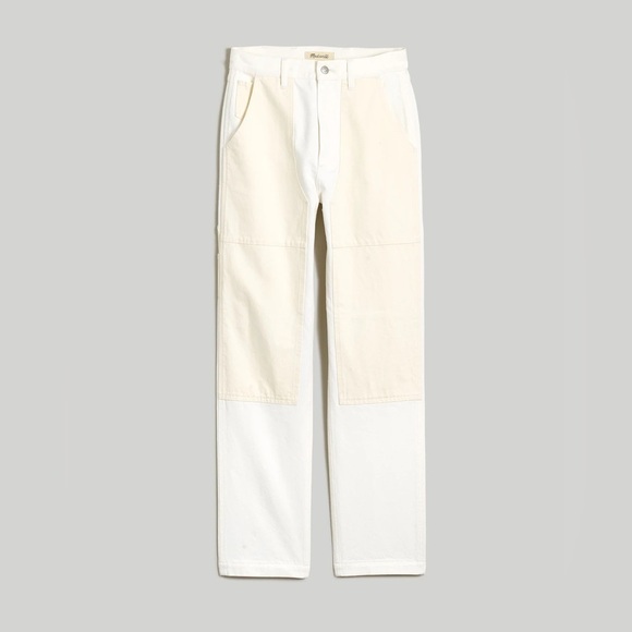 Madewell 90s Straight Jean Two-Tone Workwear Edition white and beige size 31 - Picture 1 of 9
